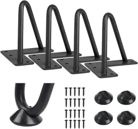 Hpl2r3844pcsbk Smartstandard 4 Inch Heavy Duty Hairpin Furniture Legs Metal Black Hpl2r3844pcsbk Smartstandard 4 Inch Heavy Duty Hairpin Furniture Legs Metal Black