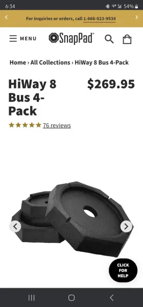 Hiway-8 Snap Pad 4 Pack 8 Inch Round Pads Leveling Feet For Rv Eight Inches Hiway-8 Snap Pad 4 Pack 8 Inch Round Pads Leveling Feet For Rv Eight Inches