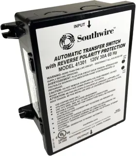 41301 Southwire Corp. - Automatic Reverse Polarity Transfer Switch 30 Amp 120v