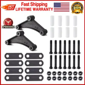 11033016ya Sparkwhiz Heavy Duty Tandem Trailer Axle Shackle Kit For Double Eye Spring Black