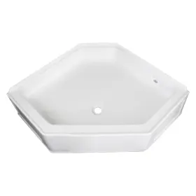 Nsb3434wc Specialty Recreation Neo-angle White Plastic Pentagonal Shower Pan W Center Drain 34 Inch L X