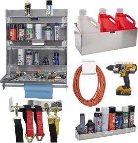 91602030 Speedway Motors Aluminum Trailer And Garage Organizer Kit Complete Plain