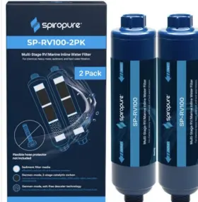 Sp-rv100 Spiropure 2-pack Inline Rv Marine Water Filters Multi-stage 1 Micron