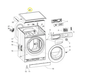 Wdv2200xcd Splendide 637631 Washer Dryer Worktop For Wdc7200xcd Wfl1300xd