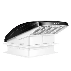 Starvent 727238971116 Rv Roof Vent Fan 6-speed-reversible 12v Smoked 14 Inch X Built-in Rain Shield
