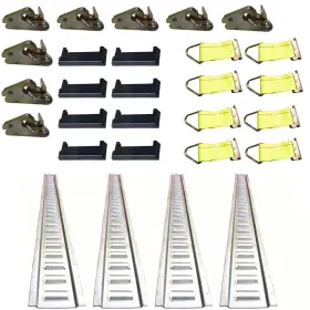 5hetk Stevens Lake Parts E-track Tie-down Kit 4 Galvanized 5ft Horizontal Rails - 8 End Caps-straps-rings