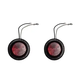 Elj50-0215 Stevens Lake Parts Two Red 2 Inch Round Led 12v Side Marker Light Kit With Lamp Pigtails Grommet