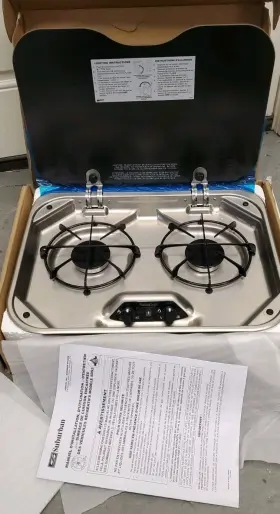 3333ast Suburban Sds2 Rv Camper Trailer Drop-in 2-burner Propane Cooktop With Glass Lid New