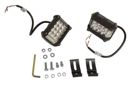 Summit Racing 190861219922 Auxiliary Lights Led Flood Off-road Rectangle 36/14 Watts White Clear Lens Black