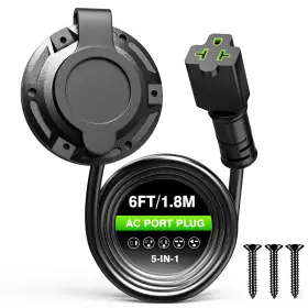 Sunnylith 740641963882 20a 125v Rv Shore Power Inlet Plug 12awg Waterproof 6ft Cord 5in1 Tblade Sunnylith 740641963882 20a 125v Rv Shore Power Inlet Plug 12awg Waterproof 6ft Cord 5in1 Tblade