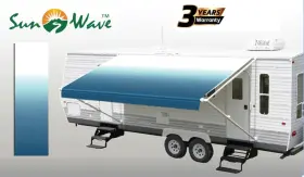 62416-1c1 Sunwave Rv Awning Replacement Fabric 16ft Actual Width 15ft2 Inch Ocean Blue Fade