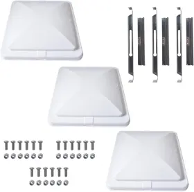 Amsupma1112 Supermotorparts 3pc White 14 Inch X Replacement Roof Vent Cover Camper Rv Trailer Ventline