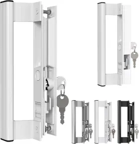 110424 T-haken Sliding Glass Door Handle Set With Lock Aluminum Fits Bundle White