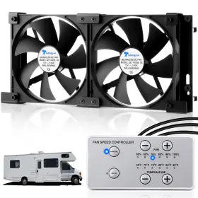 Kua-tellingyou-0911 Tellingyou 12v Rv Fridge Vent Fan 5.5 Inch 140mm Ip54 Remote Auto/manual Adjustable Temp