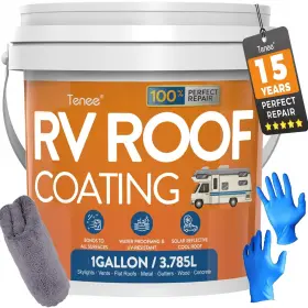 Tenee 760532197950 Camper Rv Roof Sealant White Liquid Rubber Coating Easy To Apply Sola Tenee 760532197950 Camper Rv Roof Sealant White Liquid Rubber Coating Easy To Apply Sola
