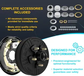 8-247s Texfield Trailer 5 On 4.5 Hub Drum Kits With 10 Inch X2-1/4 Electric Brakes For 3500 Lbs Axle 8-247s Texfield Trailer 5 On 4.5 Hub Drum Kits With 10 Inch X2-1/4 Electric Brakes For 3500 Lbs Axle