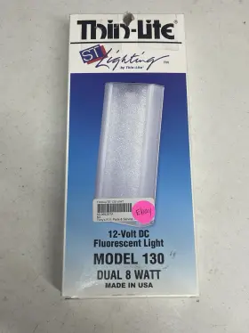 Dist-130w Thin-lite Vintage 12v - Dc Fluorescent Light Model 130 Dual 8w Light. Nos