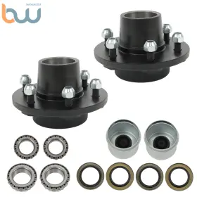 Bw1221108th Tinvhy 2 Pcs 6 On 5.5 Inch Trailer Hub Kit With Bearing 6000 Lbs #42 Spindle 25580/15123 Bw1221108th Tinvhy 2 Pcs 6 On 5.5 Inch Trailer Hub Kit With Bearing 6000 Lbs #42 Spindle 25580/15123