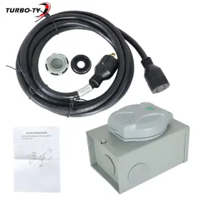 Tr55196 Tinvhy 30 Amp 15ft Nema L14-30 Generator Power Extension Cord Wire With Inlet Box Tr55196 Tinvhy 30 Amp 15ft Nema L14-30 Generator Power Extension Cord Wire With Inlet Box
