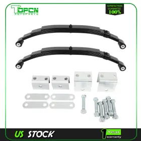 Top178884001 Topcn-autoparts 4 Leaves Trailer Axle Suspension Kit Leaf Spring And Hanger 3 500 Lbs Capacity
