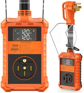 Dztjrv50a0 Toujreo Rv Surge Protector 50 Amp 20000j Circuit 50amp With Led Display Orange
