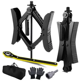Wcs-2blk Towmax Wheel Chock Stabilizer 2 Sets Heavy Duty Rv Trailer X Shaped Camper Tire