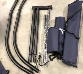 40521-kp Trailer Hitch Stand And 2 Blue Hammaka Chairs Combo - Alum #2