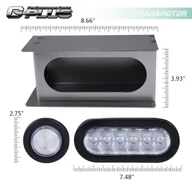 Trans0409-161 Transmotor2013 Fit For Trailer Truck Led Steel 6 Inch Tail Light Guard Box With Marker Kit Usa #2