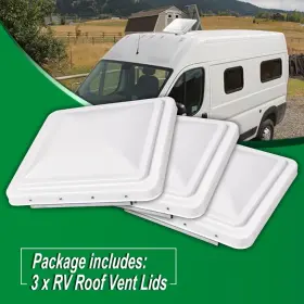 Trans0720-210 Transmotor2013 3pcs 14 Inch X Replacement Roof Vent Cover Camper Rv Trailer Ventline White Kit