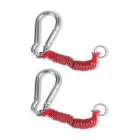 R27232 Transmountracing 2pcs M8 80 Trailer Rv Breakaway Spring Cable Safety Rope Coiled Red