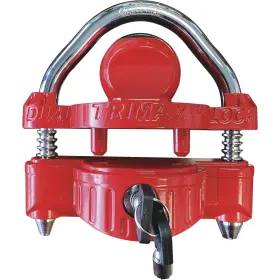 3588145 Trimax Universal Narrow Body 1/2 Inch Steel Shackle Dual Coupler Lock With An 3588145 Trimax Universal Narrow Body 1/2 Inch Steel Shackle Dual Coupler Lock With An
