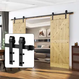 N-sld-u1j U-max 10ft Heavy Duty Sturdy Sliding Barn Door Hardware Kit 10 Feet J-shape