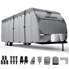 Ua2001-2022 Umbrauto Rv Cover 20-22ft 7 Layers Travel Trailer Waterproof Camper