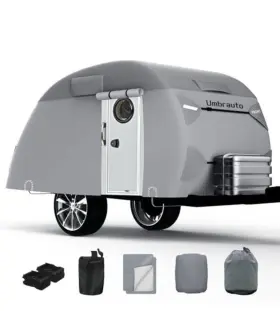 Vt2007-1215 Umbrauto Teardrop Camper Cover Travel Trailer Fits 12ft-15ft Trailers 7 Layers Top