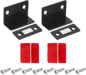 24022600 Uxcell 2pcs Cabinet Magnetic Catch L-shaped Ultra Thin Black