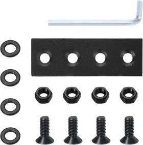 24052800 Uxcell Barn Door Hardware Track Connector Sliding Splicing Black