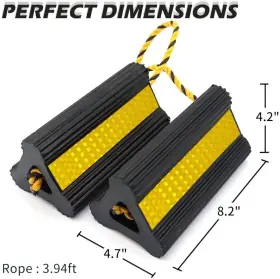 Chock-240218-a1 Vacallity 4 Pack 2 Pair Wheel Chocks Solid Rubber Chock For Travel Trailers C. B307 #2