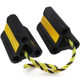 Yellow-251029-a1 Vacallity Wheel Chocks For Rv Trailer Car Truck Upgrade Rubber With Rope