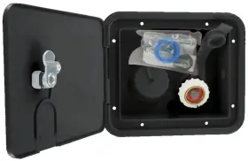 A01-2000bk Valterra Products Llc - 6-1/2 Inch H X 7-5/8 W Black Gravity/city Water Hatch With