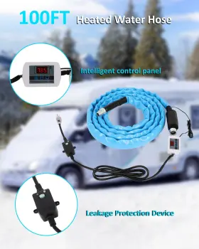 Vap18035at733ps Vap-autoparts 100ft Heated Water Hose For Rv-45 H Antifreeze 4.0 Upgraded With Digital Display