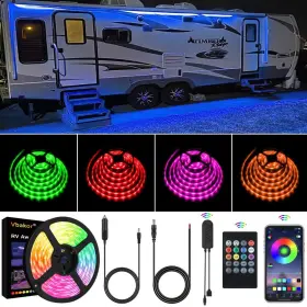Vbakor 744252285937 Rv Awning Lights Kit 20ft Rgb Dimmable Waterproof 12v Camper St Vbakor 744252285937 Rv Awning Lights Kit 20ft Rgb Dimmable Waterproof 12v Camper St