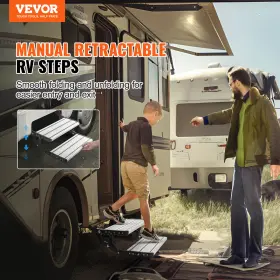 Vevor 629722652238 Foldning Rv Steps 440lb 2-step Manual Retractable Stairs Trailer Camper #2 Vevor 629722652238 Foldning Rv Steps 440lb 2-step Manual Retractable Stairs Trailer Camper #2