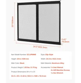 Kksfcpmmlch22b30v Vevor Rv Screen Door Protector 24.5 X 20 Inch Grille Easy To Install