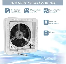 Hond0105c0009 Vicbas Rv Roof Vent Fan 14 Inch With Light 12v Remote Control Trailer Rain Sensor #2