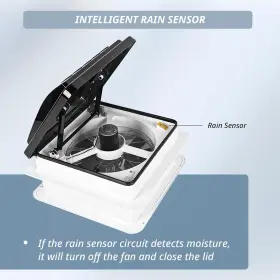 Hond0105c0009 Vicbas Rv Roof Vent Fan 14 Inch With Light 12v Remote Control Trailer Rain Sensor #3