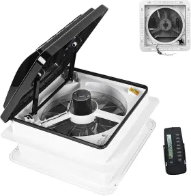 Hond0105c0009 Vicbas Rv Roof Vent Fan 14 Inch With Light 12v Remote Control Trailer Rain Sensor