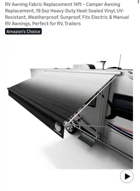 Vildvandring 445006355373 Rv Awning Fabric Replacement 14ft Camper 19.5oz Heavy-duty