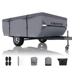 Vt2005-0810 Vinpatio Pop Up Camper Cover Grey Folding Tent Trailer For 8ft10ft Trailers Wa Vt2005-0810 Vinpatio Pop Up Camper Cover Grey Folding Tent Trailer For 8ft10ft Trailers Wa