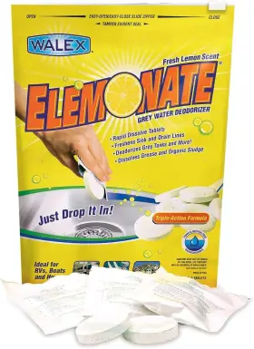 Walex 742693617768 Elemonate Grey Water Tank Deodorizer And Freshener - Freshens Sink &