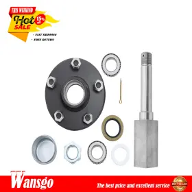 Wg4255454 Wansgo Fit For 5 On 4.5 Inch Trailer Hub Kit And Square Bt16 Spindle 7 Pieces/set New